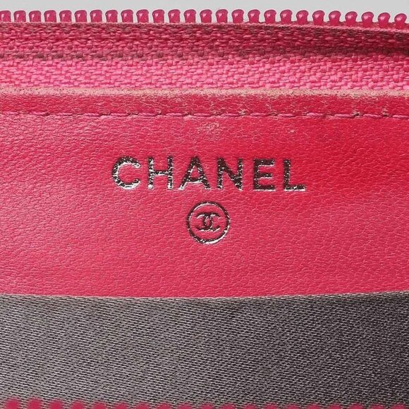 Chanel Pink Patent Leather Embossed Lucky Symbols Long Zippy Wallet - Picture 7 of 11